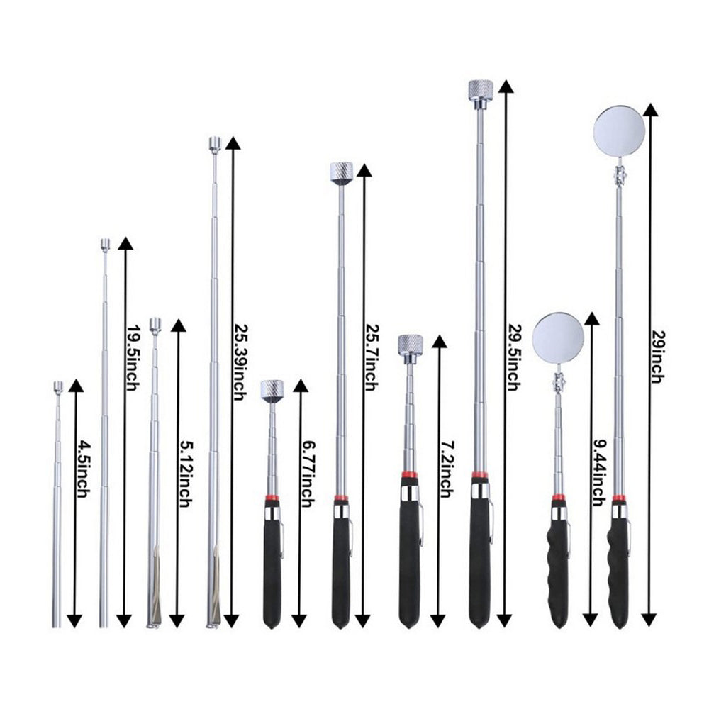 5 Pieces Magnetic Telescoping Pick up Tools Kit Car Inspection Mirror