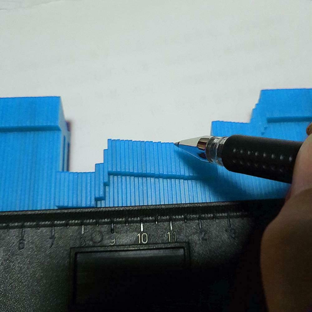 3 Pack 5 Inch 6 Incn 10 Inch Contour Gauge Gauge Shape Duplicator Irregular Shapes Template Measuring Tool Ruler Blue