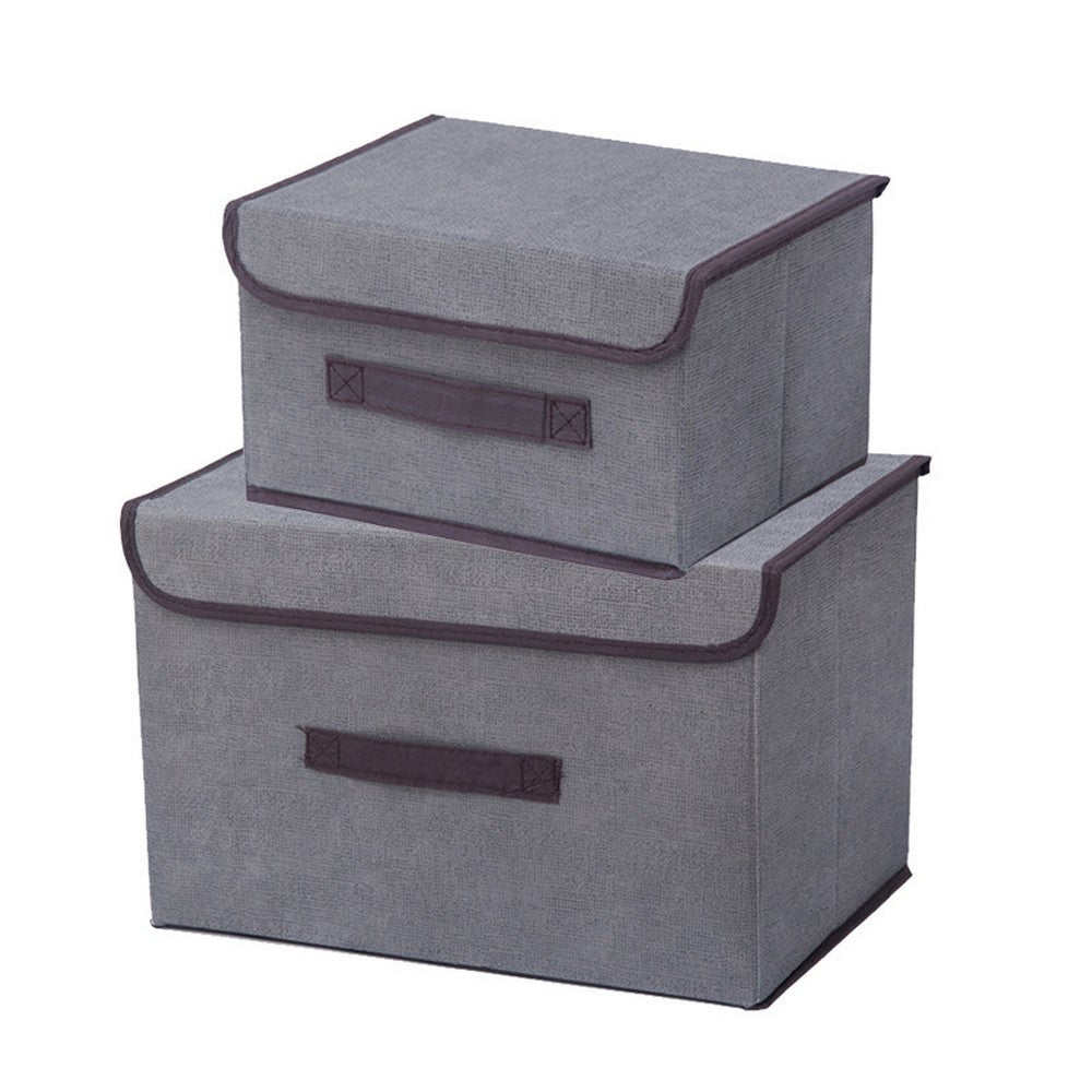 4PCS Foldable Collapsible Storage Cubes Bin Closet Organizer Basket Storage Boxes with Dustproof Lid Grey Pink