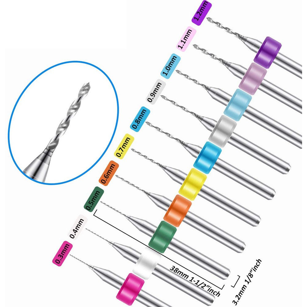37Pcs Hand Drill Bit Set Twist Drill Bits DIY Craft Carving Tools