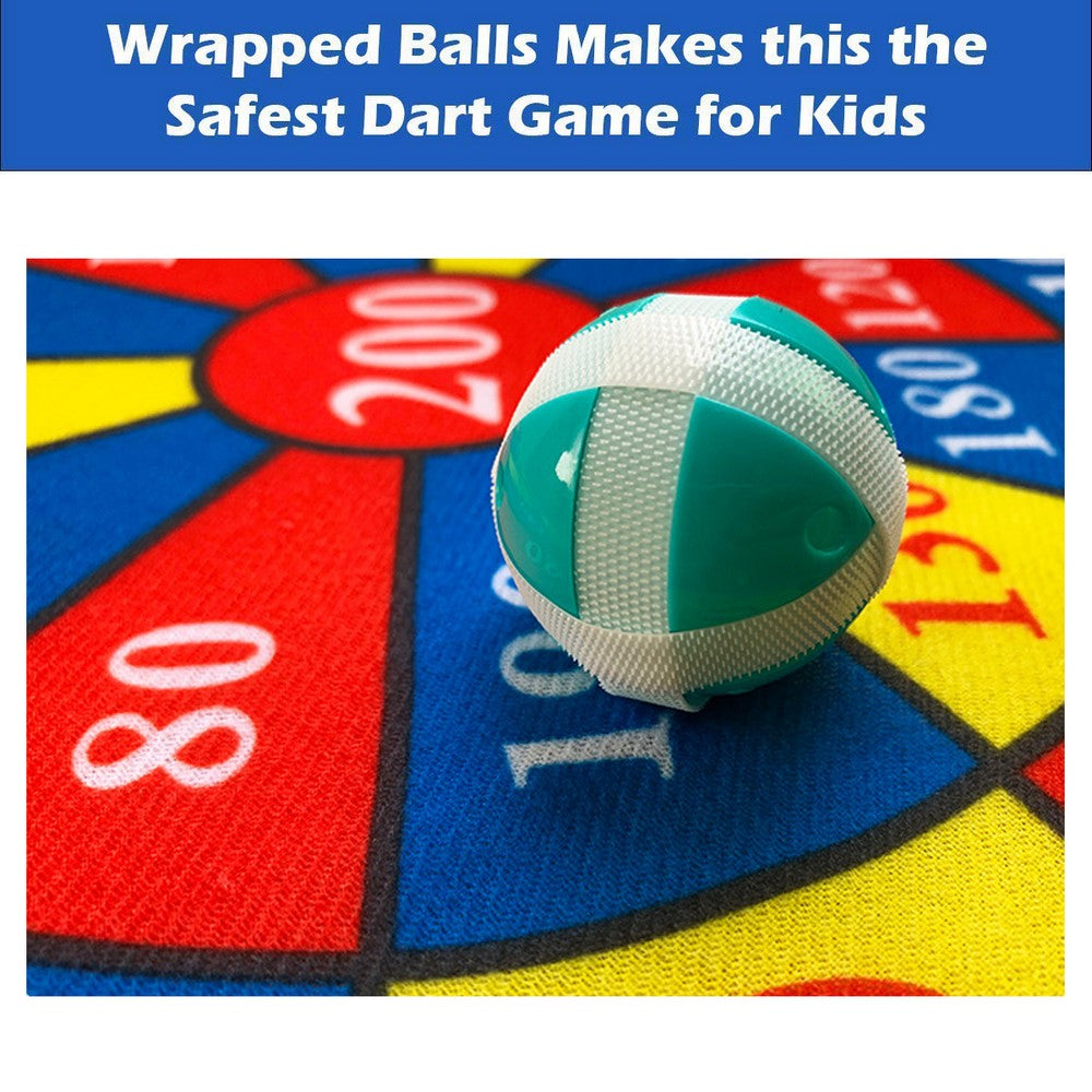 Kids Sports Toy Dart Board Darts Balls Target Game with 5 Balls Using Hook and Loop Fasteners