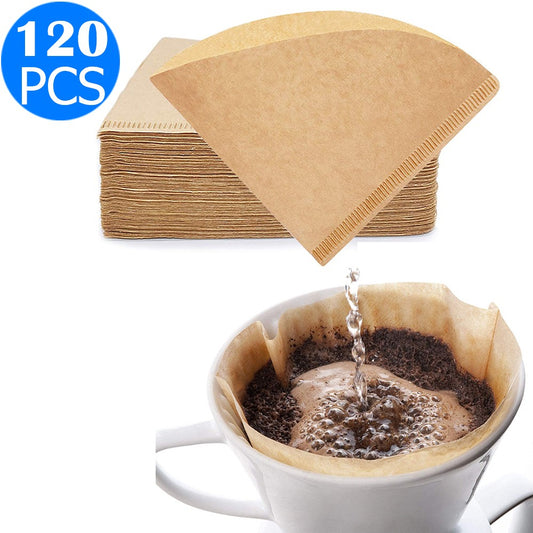 120PCS Disposable Coffee Filter Paper Brown Size 01 for V60 Coffee Dripper 1-2 Cup
