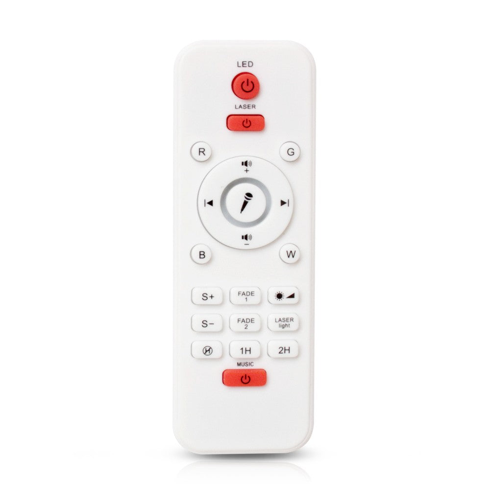 2 In 1 Remote Control Speaker LED Ocean Wave Night Light Star Projector Sound Motion Sensor Lamp White