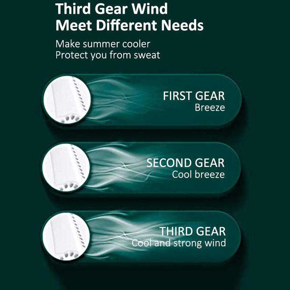 USB Rechargeable Portable Hands Free Neck Fan Bladeless Fan with 3 Wind Speeds