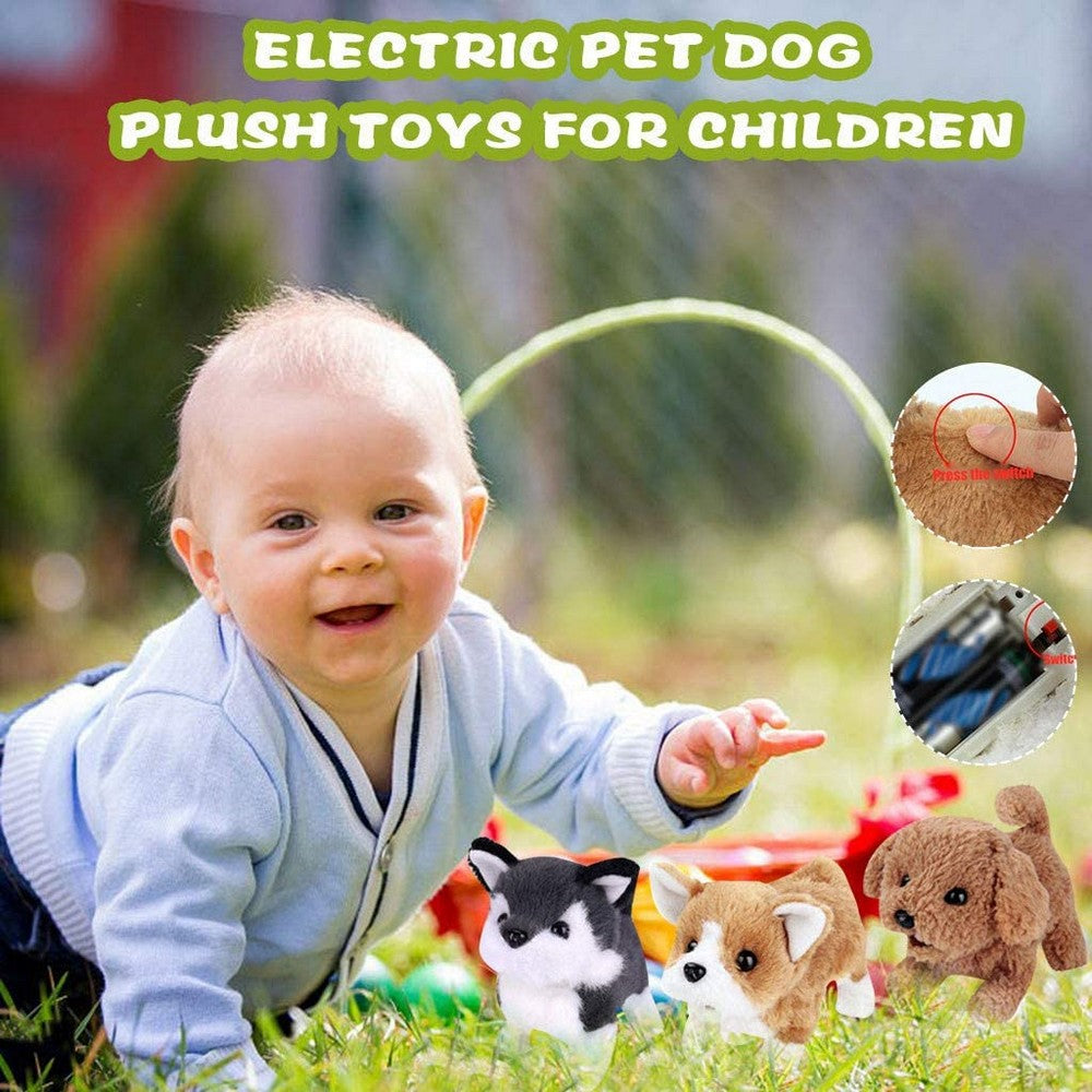 Kids Electric Pet Simulation Dog Doll Walking Wagging Barking Puppy Toy