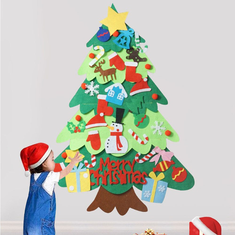2 X DIY Felt Xmas Tree Christmas Ornaments Set for Kids
