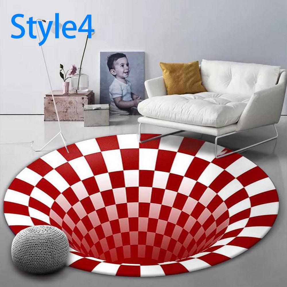 3D Optical Vortex Illusion Carpet Round Rug
