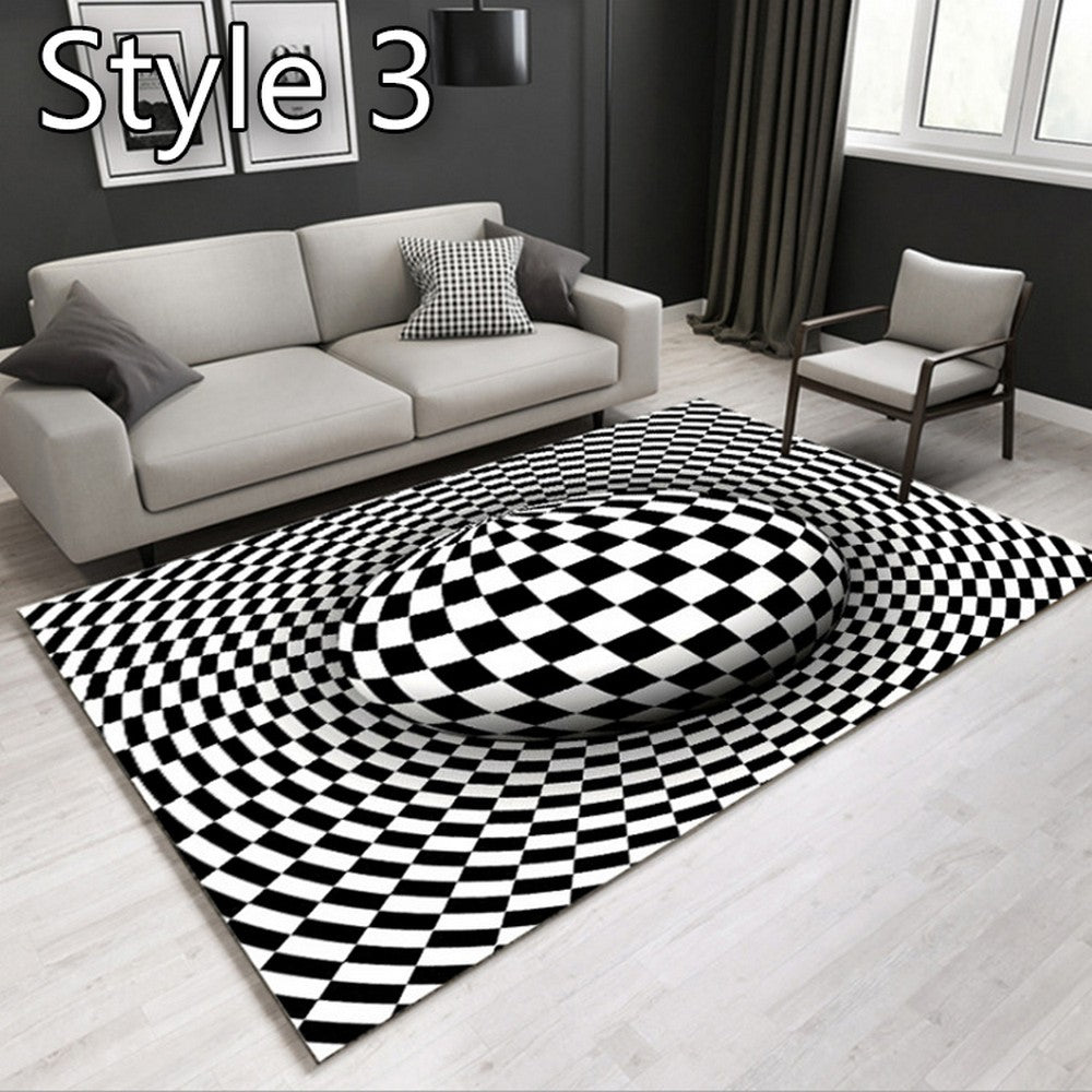 3D Optical Vortex Illusion Carpet Rectangle Rug