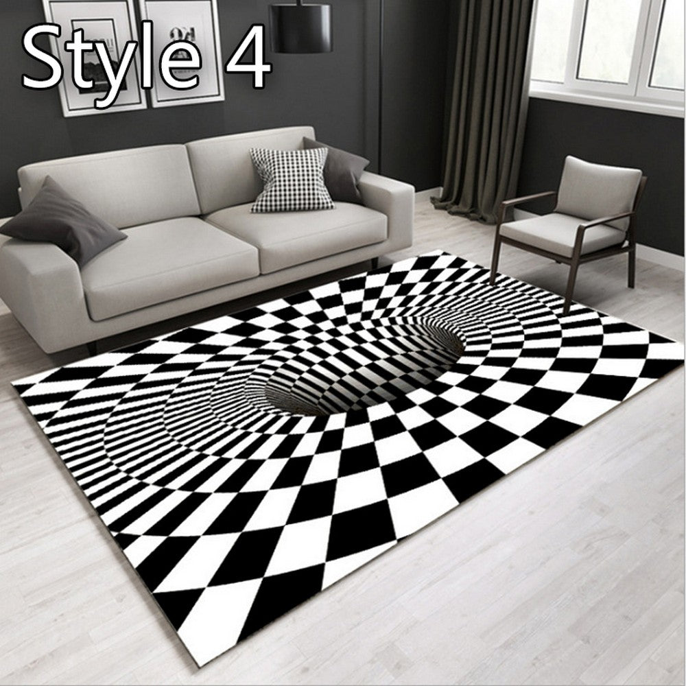 3D Optical Vortex Illusion Carpet Rectangle Rug