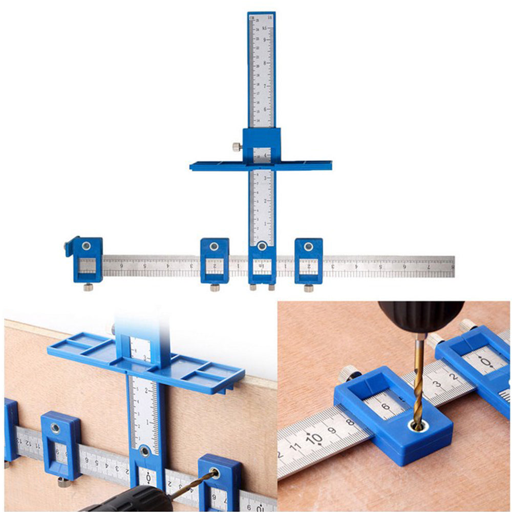 1X Drill Guide Template Ruler Wood Drilling Dowelling Tool