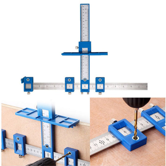 1X Drill Guide Template Ruler Wood Drilling Dowelling Tool