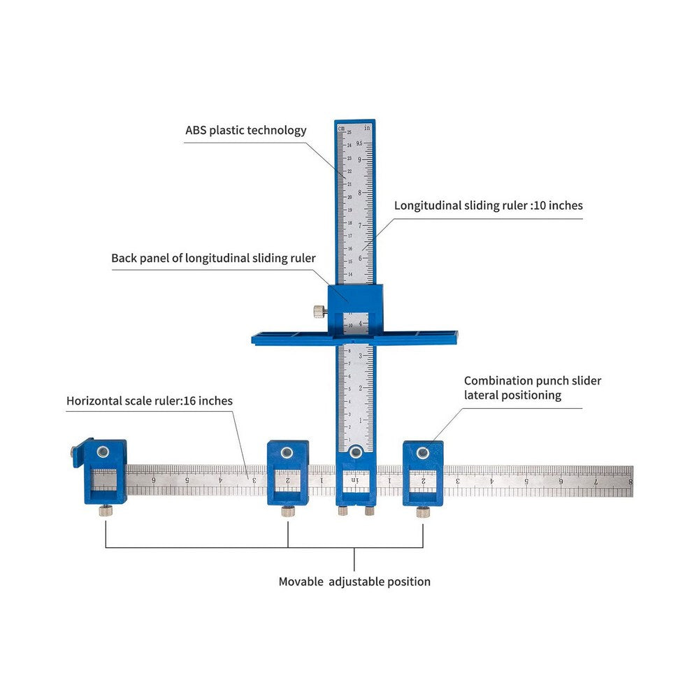 1X Drill Guide Template Ruler Wood Drilling Dowelling Tool
