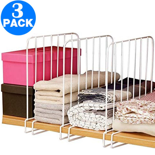3 X Closet Shelf Divider Shelving Separator