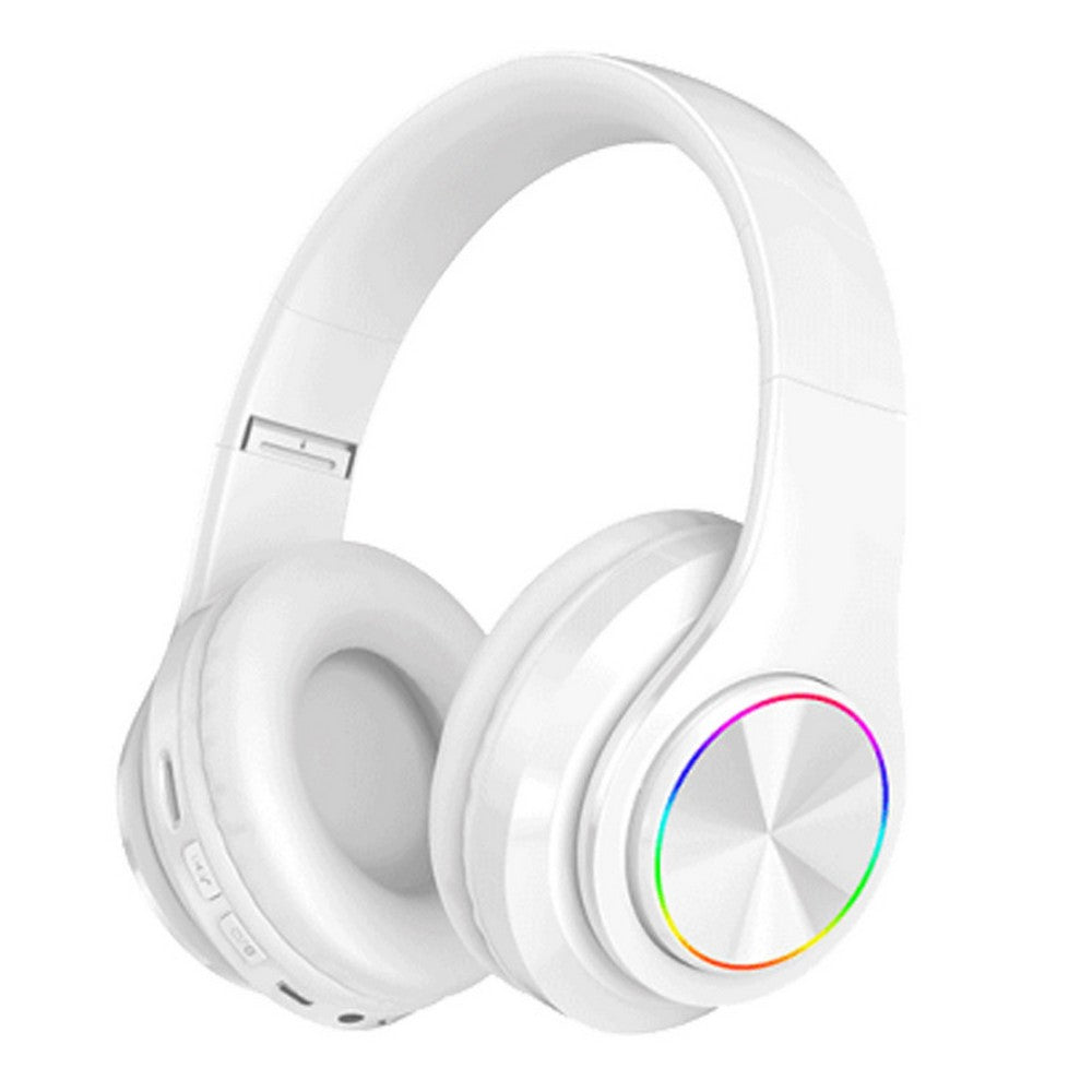B39 LED Light Up Foldable Headset Bluetooth 5.0 Stereo Headphones Built in Microphone