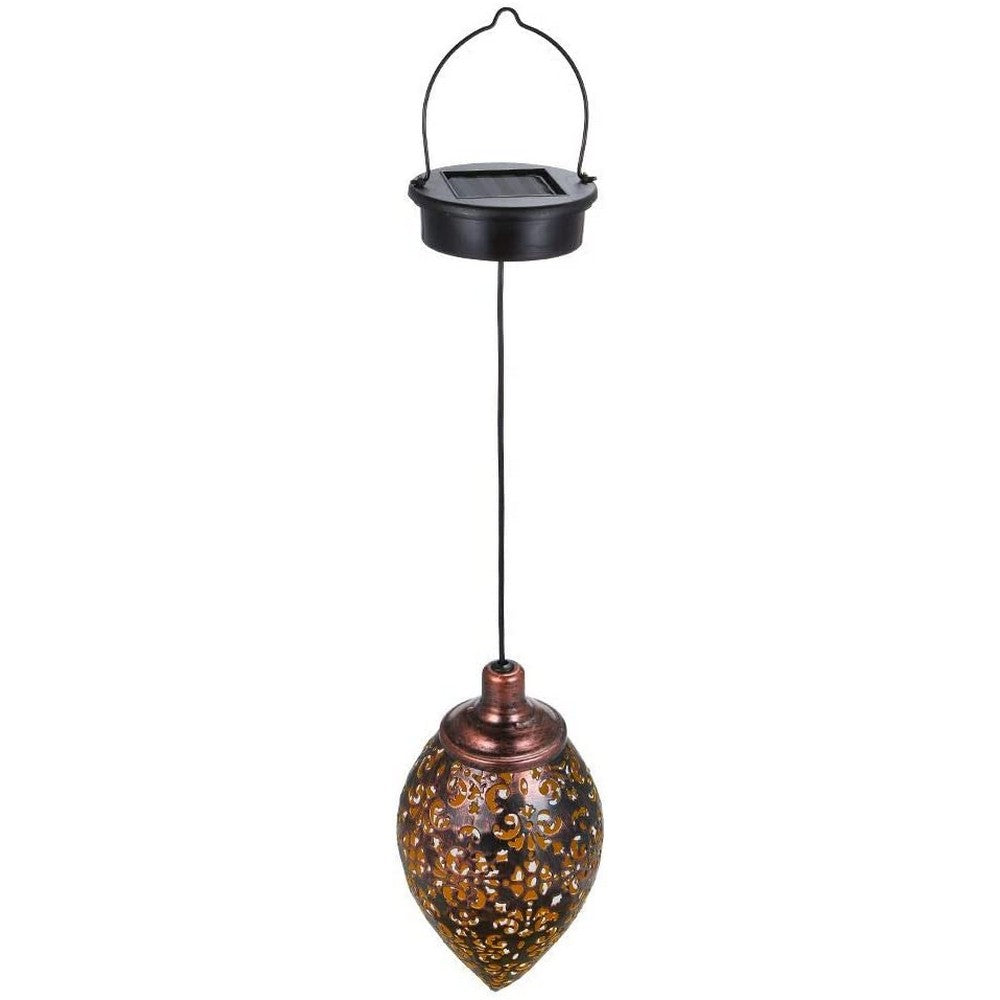2 X 1 LED Hanging Lantern Solar Powered Lights Warm White Lamp with Handle for Garden Patio Path