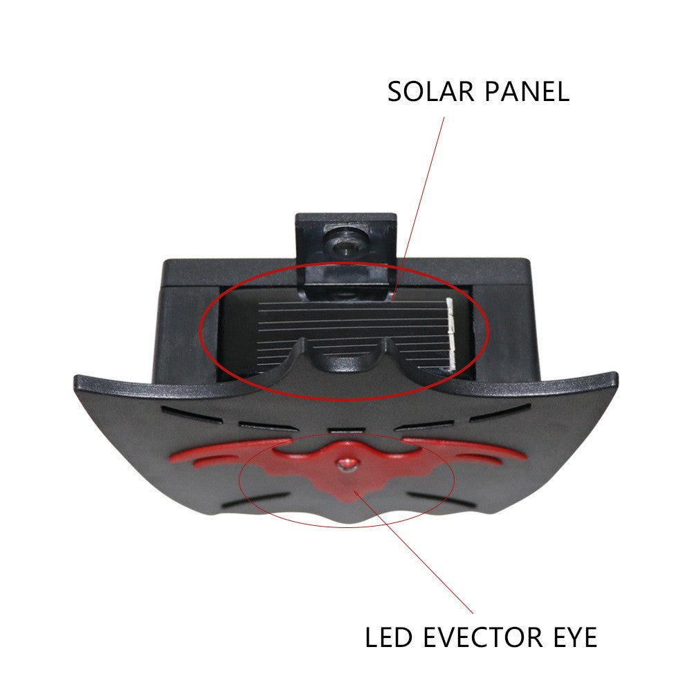 2 X Bat Shaped Outdoor Night Time Solar Powered Animal Repeller