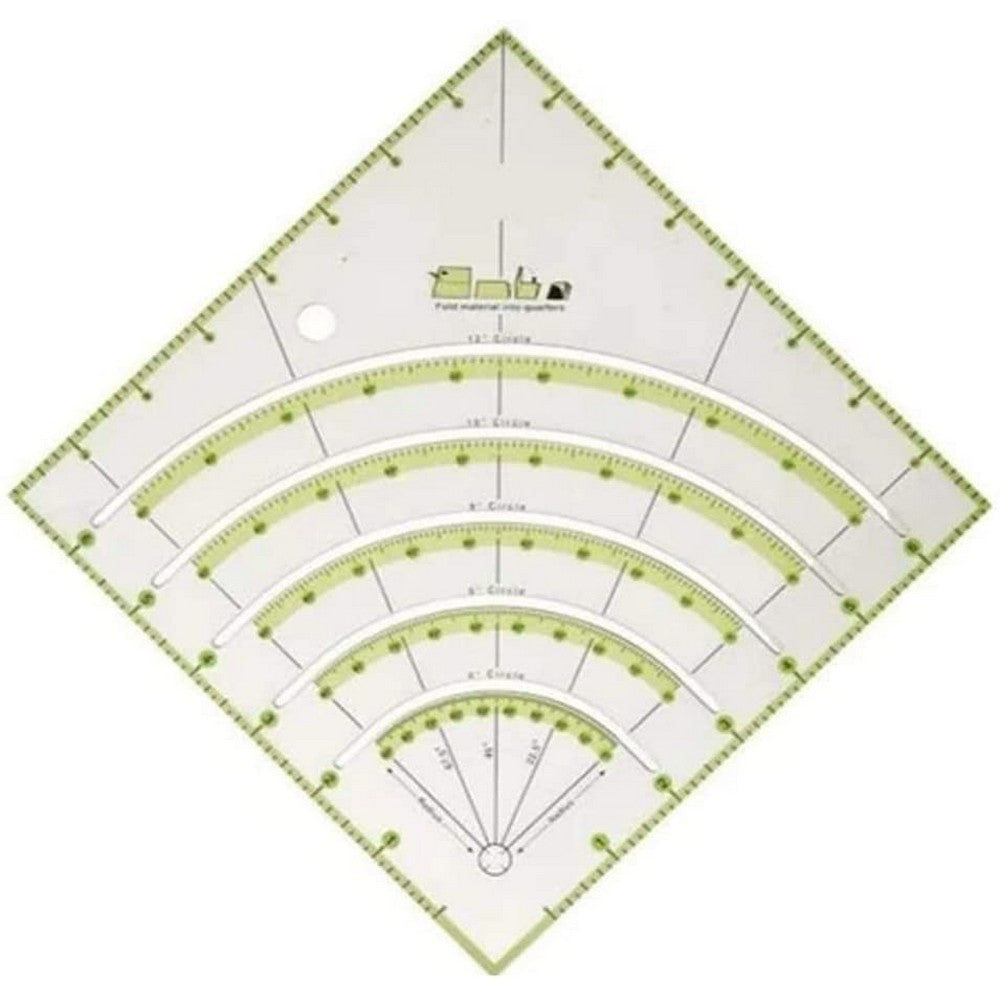 2 X Arcs and Fans Circle Cutter Ruler Patchwork Sewing Craft Tools Quilting Ruler for DIY Sewing Crafts
