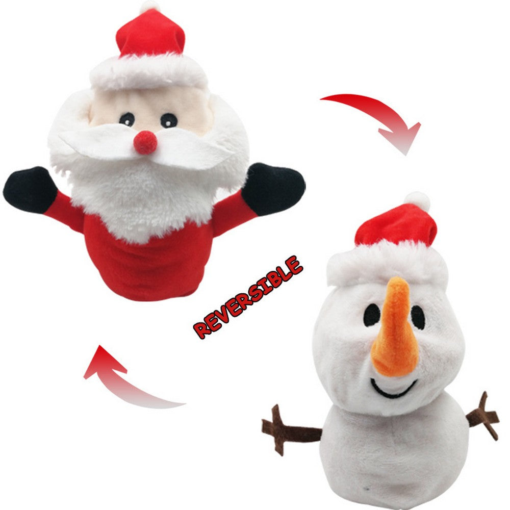 Christmas Reversible Santa Claus Snowman Plushie Toy Kids Toy