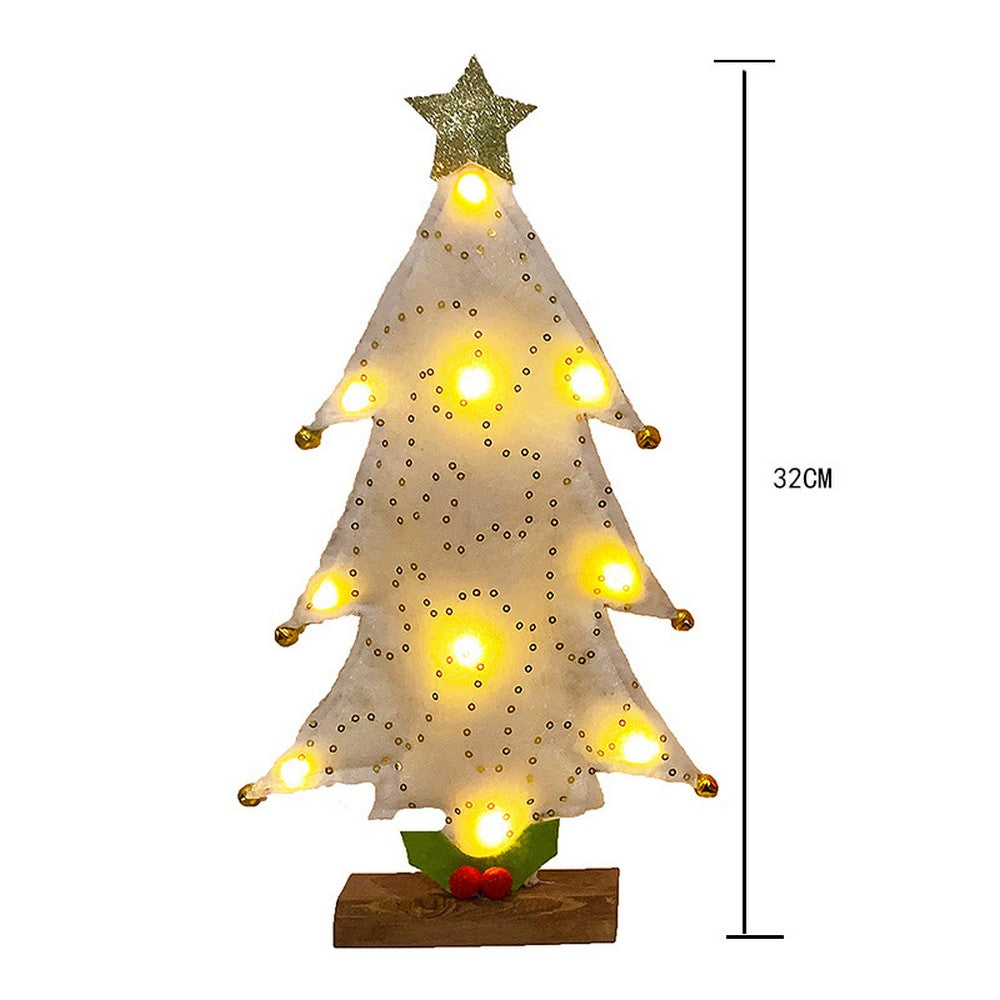 10 LEDs Sequin Design Christmas Tree Shape Night Light Christmas Decoration Lights