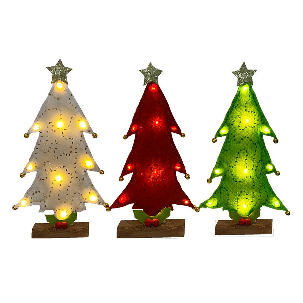 3 X 10 LEDs Sequin Design Christmas Tree Shape Night Light Christmas Decoration Lights