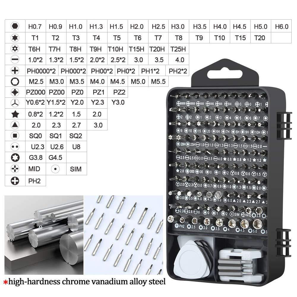 122 in 1 Electronic Screwdriver Set Repair Tools Kit for Computer PC Phone Watch Repairing