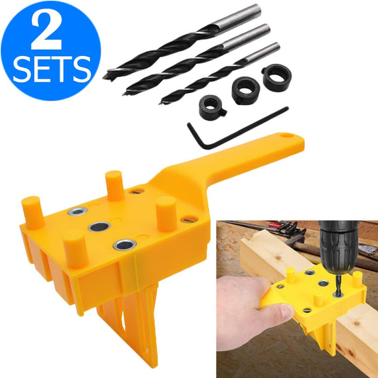 2 X 8PCS DIY Woodworking Doweling Hole Drill Guide Tool with Drill Bits