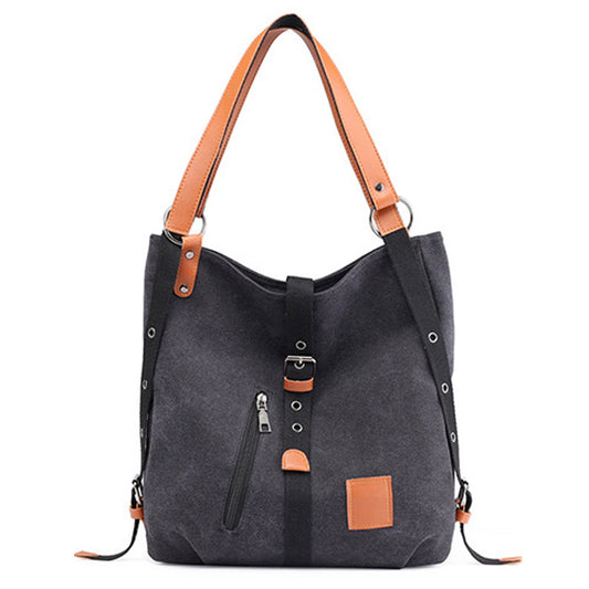 Women Practical Multifunction Handbag Backpack Shoulder Bag Black