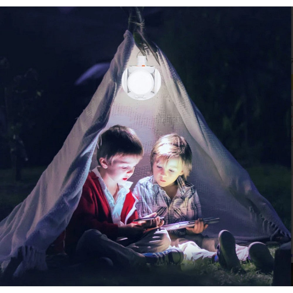 2 X Solar Powered Light Outdoor Emergency Lighting LED Bulb Foldable Hanging Camping Lamp