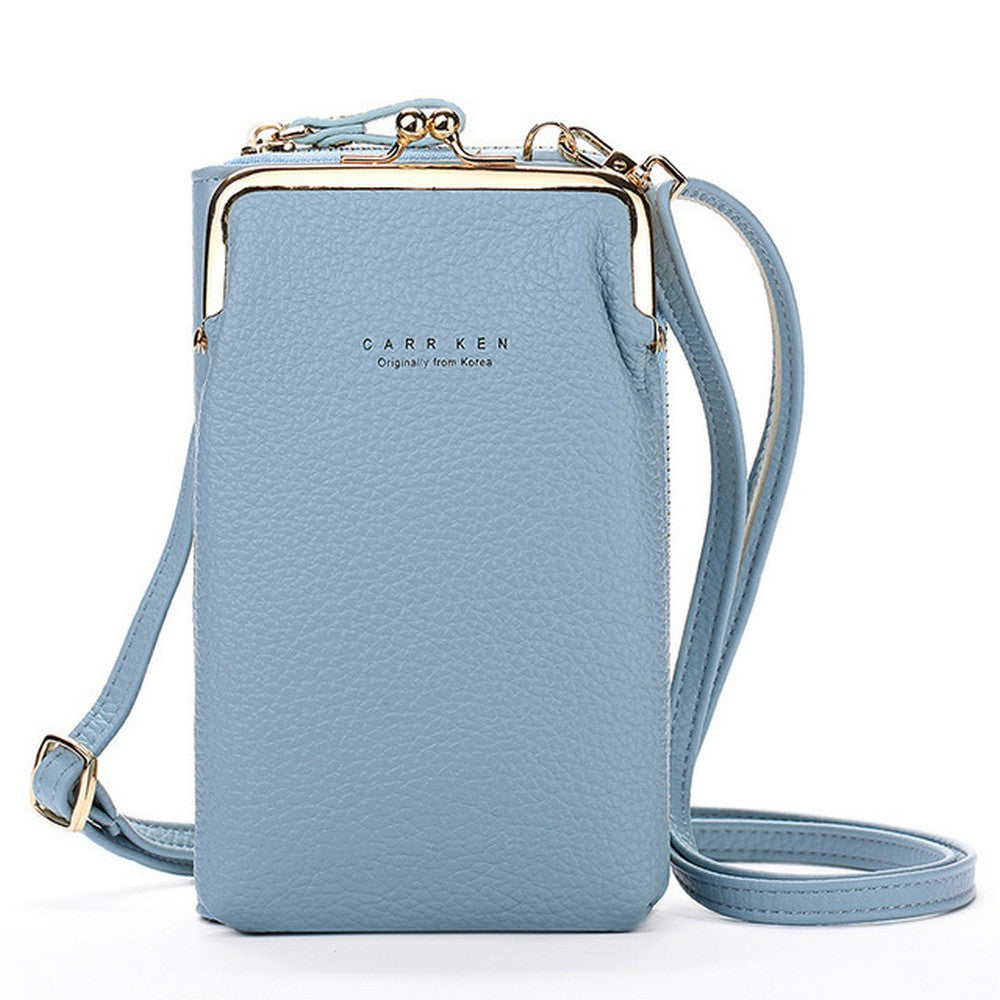 Women Phone Bag Solid Colour Wallet Crossbody Purse