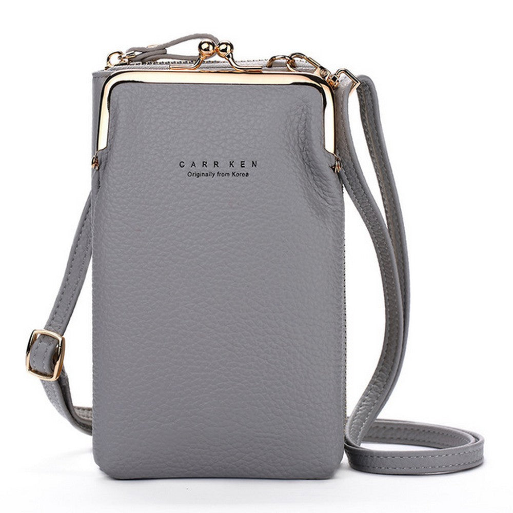 Women Phone Bag Solid Colour Wallet Crossbody Purse