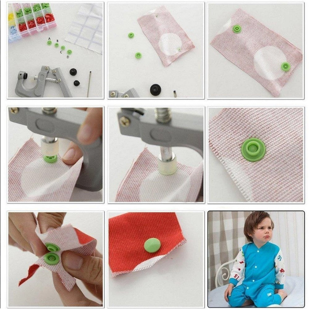 350 Pieces DIY Plastic Snap Button Set with Tools Kit
