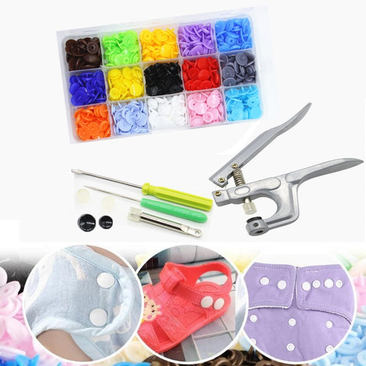 150 Pieces DIY Plastic Snap Button Set with Tools Kit