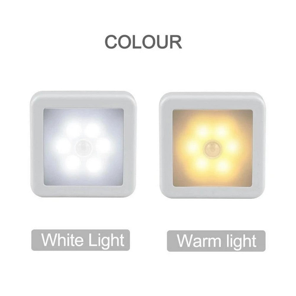 4 X Smart Motion Sensor 6LEDs Night Light Battery Operated Bedside Lamp Hallway Lighting Kitchen Light Stairs Lamp