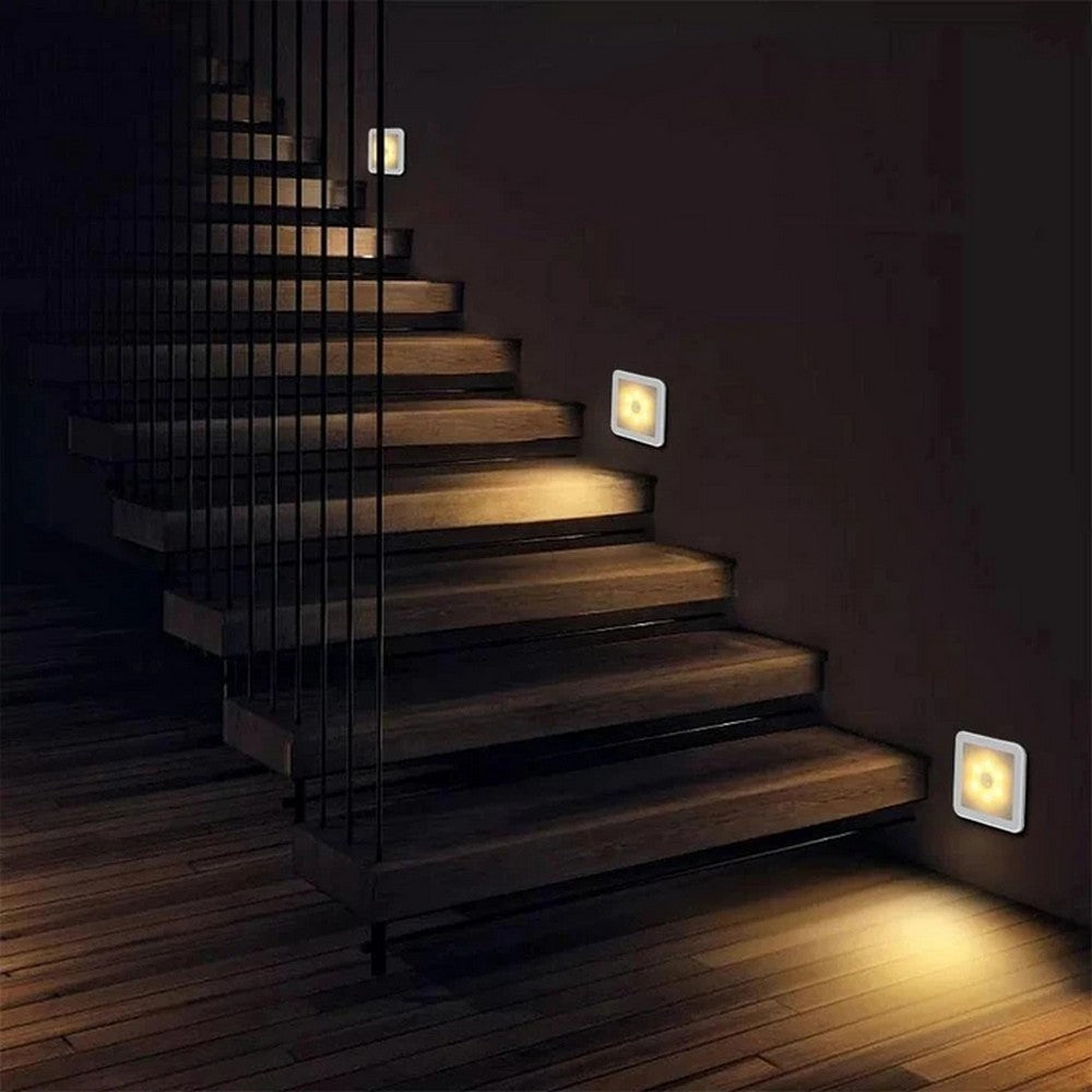 4 X Smart Motion Sensor 6LEDs Night Light Battery Operated Bedside Lamp Hallway Lighting Kitchen Light Stairs Lamp