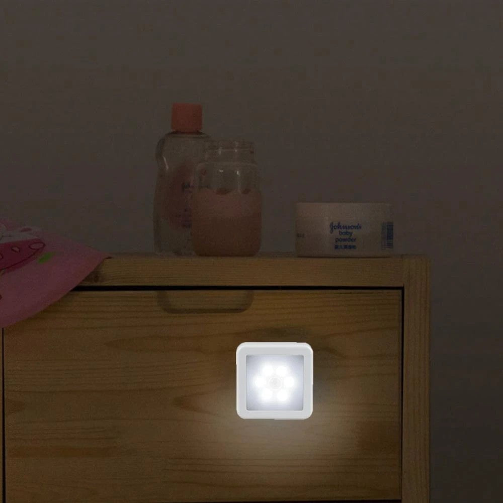 4 X Smart Motion Sensor 6LEDs Night Light Battery Operated Bedside Lamp Hallway Lighting Kitchen Light Stairs Lamp