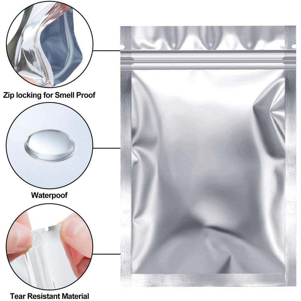 30PCS 160mic Resealable Mylar Bags Zip Lock Food Storage Foil Pouch Both Sides Not Visible