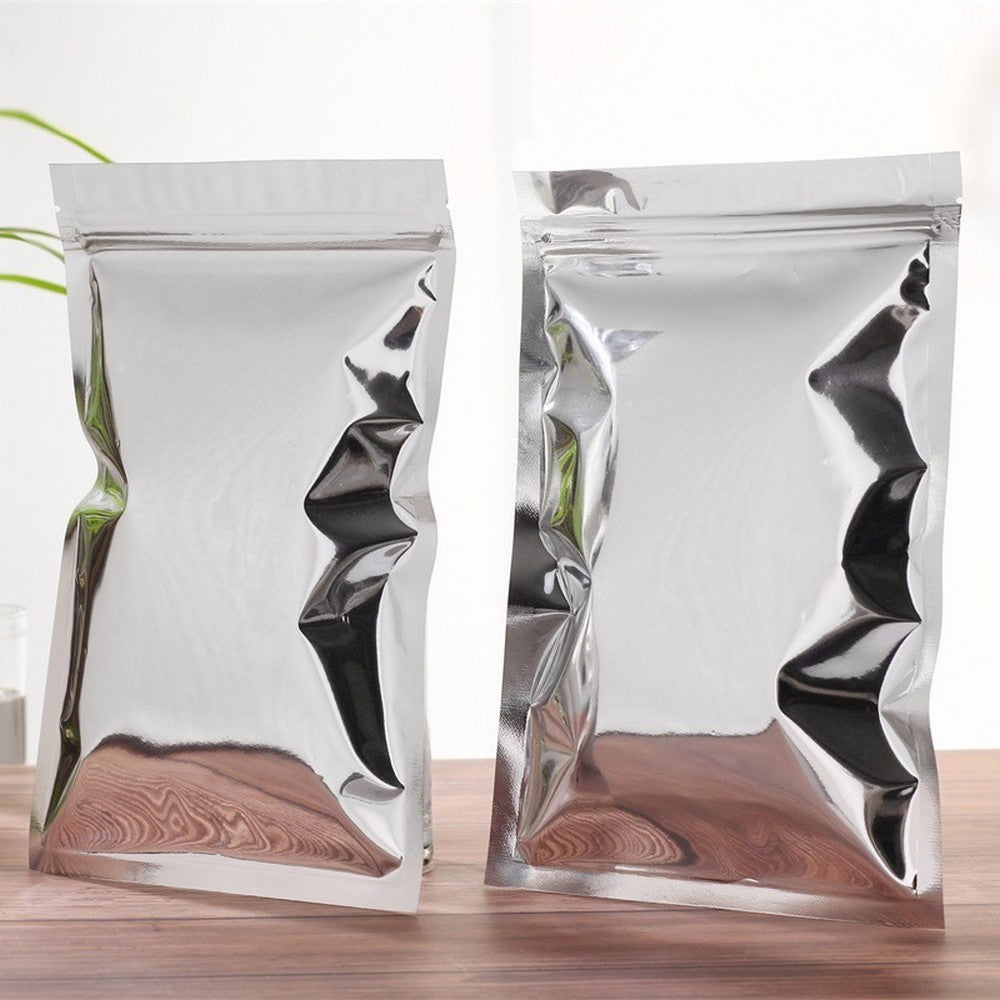 30PCS 160mic Resealable Mylar Bags Zip Lock Food Storage Foil Pouch Both Sides Not Visible