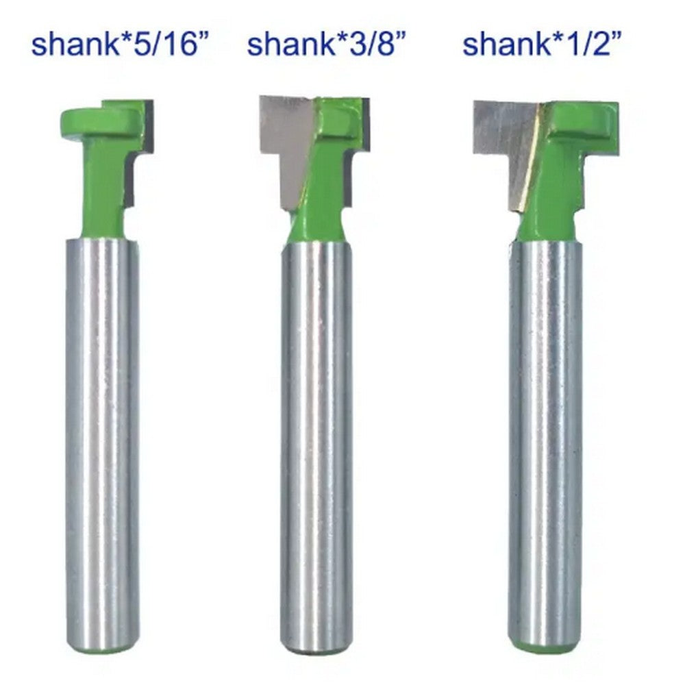 3 Pieces 1-4 inches Shank 6.35mm T Slot Cutter Router Bits Set Key Hole Bits Milling Cutter Kit Woodworking Tools