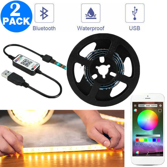 2 X App Control RGB Waterproof Smart Bluetooth LED Strip Lights