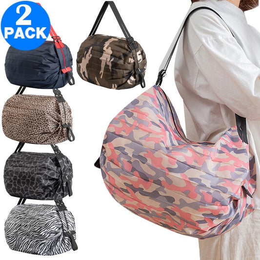 2 X Foldable Shopping Bag Shoulder Bag Handbag