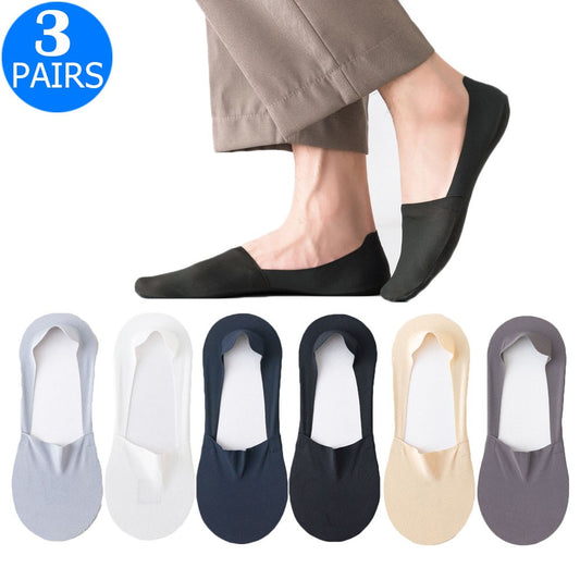 3 Pairs of Men Summer Breathable Super Thin Boat Socks