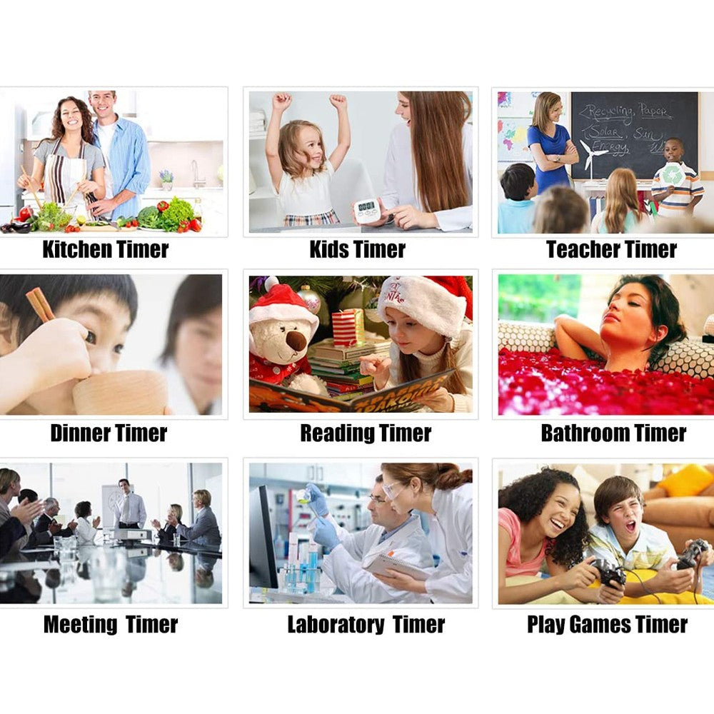 Digital Kitchen Timer Magnetic Countdown Timer with Alarm for Cooking Classroom Bathroom Battery Is Not Included