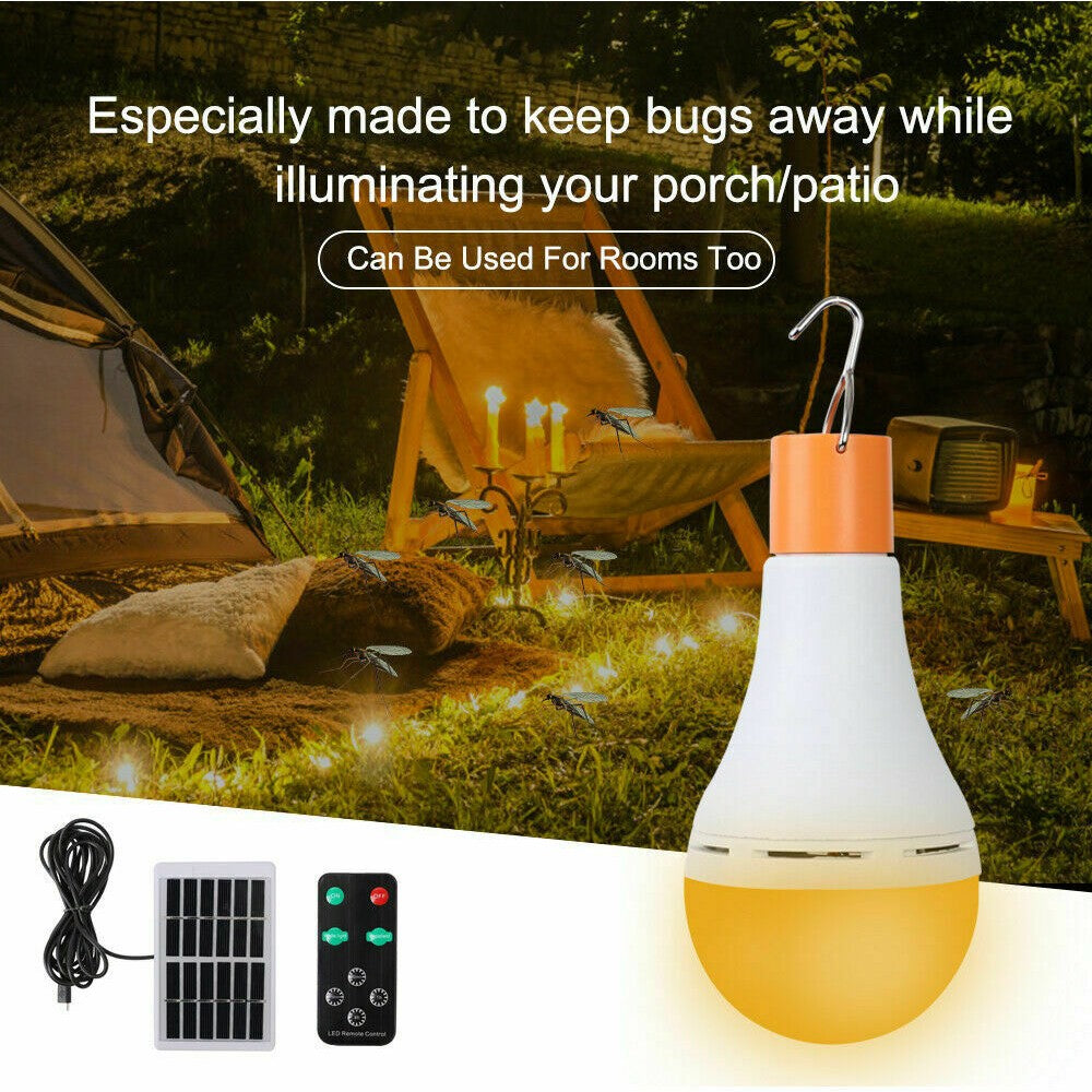 4 Pack 2 In 1 Outdoor Portable Camping Light Bulb LED Solar Power Mosquito Repellent Lamp with Remote