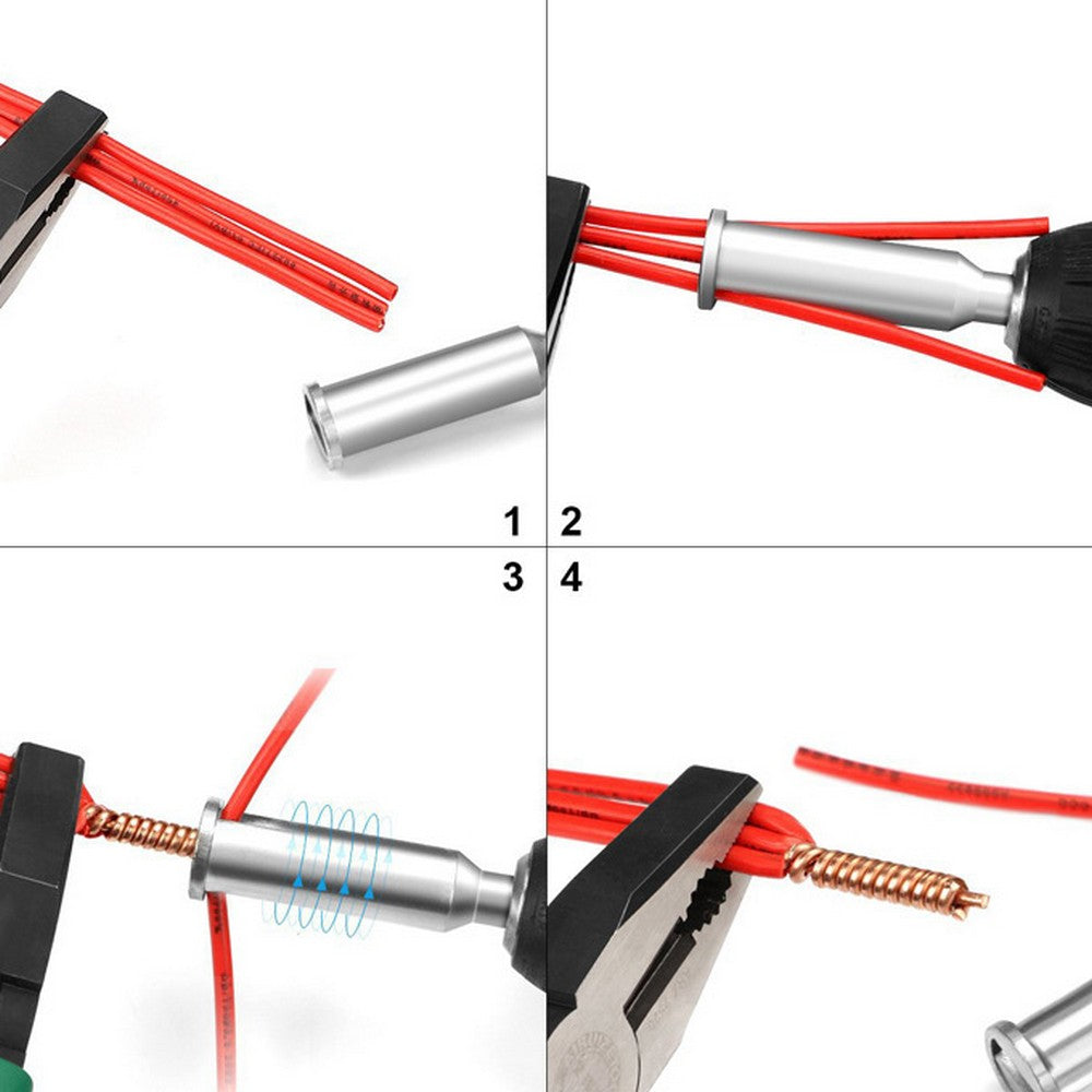4 X Quick Twist Wire Tool Wire Twisting Tool Wire Stripper and Twister Electrical Cable Connector 4 Square