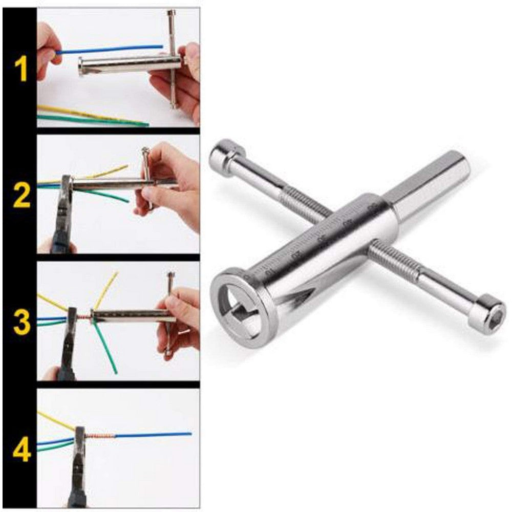 2 X Quick Twist Wire Tool Wire Twisting Tool Wire Stripper and Twister Electrical Cable Connector 4 Square