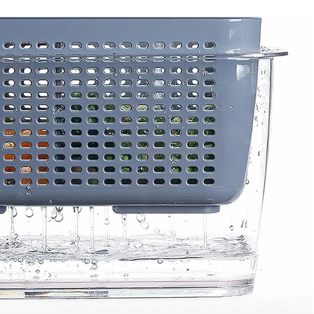 2 Pack 3 In 1 Home Multifunctional Storage Box Fruit Vegetable Container Kitchen Drain Basket with Lid Medium