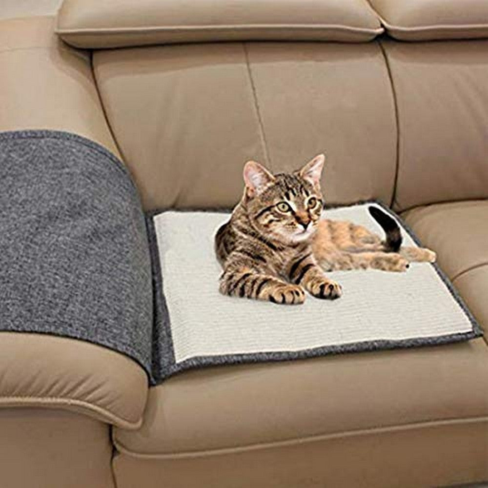 Cat Scratching Mat Sofa Couch Cat Furniture Scratching Pads Cover with Plush Ball Toy