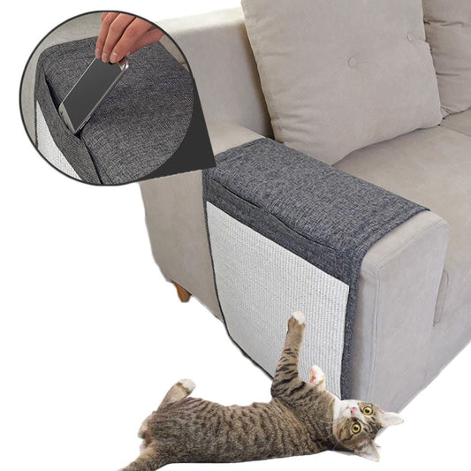 Cat Scratching Mat Armchair Sofa Couch Cat Furniture Scratching Pads Cover with 2 Compartments