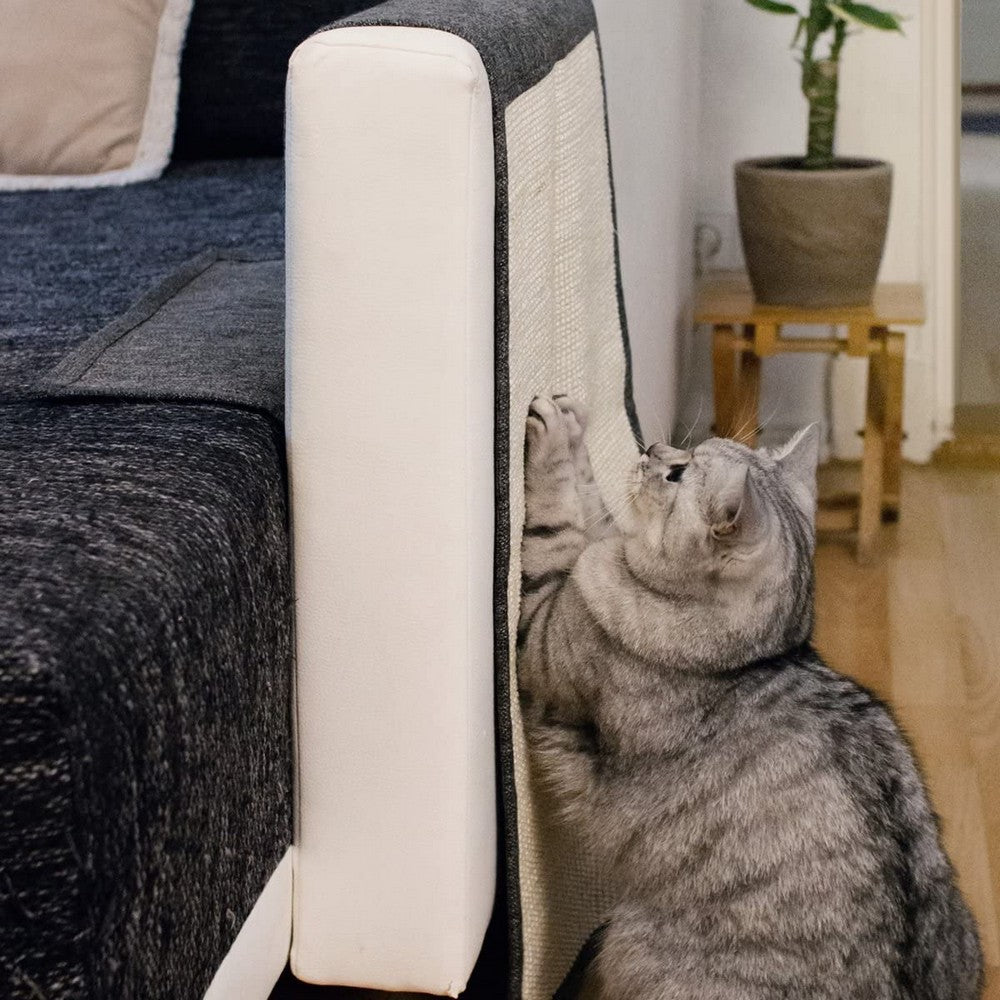 Cat Scratching Mat Armchair Sofa Couch Cat Furniture Scratching Pads Cover with 2 Compartments