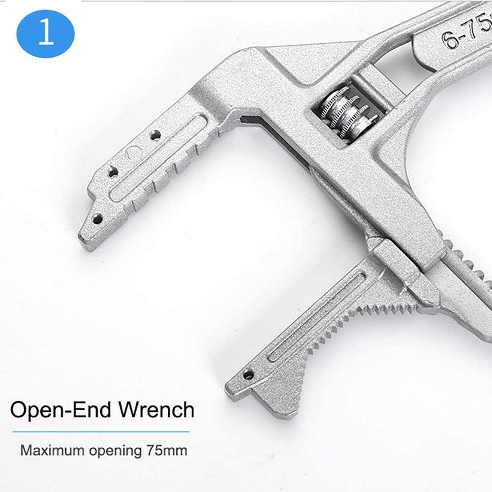 2 In 1 9 Inches Adjustable Wrench Alloy Spanner Repair Tool Cleaning Shovel for Kitchen Bathroom